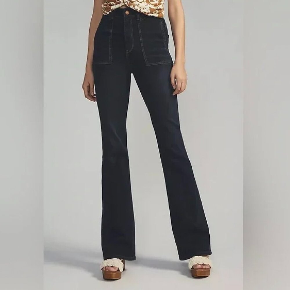 Pilcro ALTERED LENGTH The Icon Flare Leg Indigo Jeans Women's‎ Size 26P